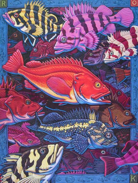 Cover art by Ray Troll of the excellent reference work: "Rockfish of the Northeast Pacific"